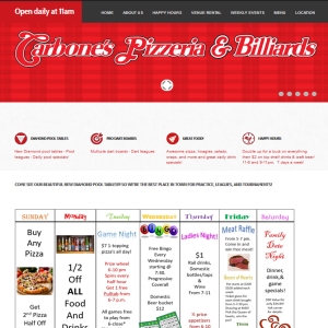 carbone's pizza website design